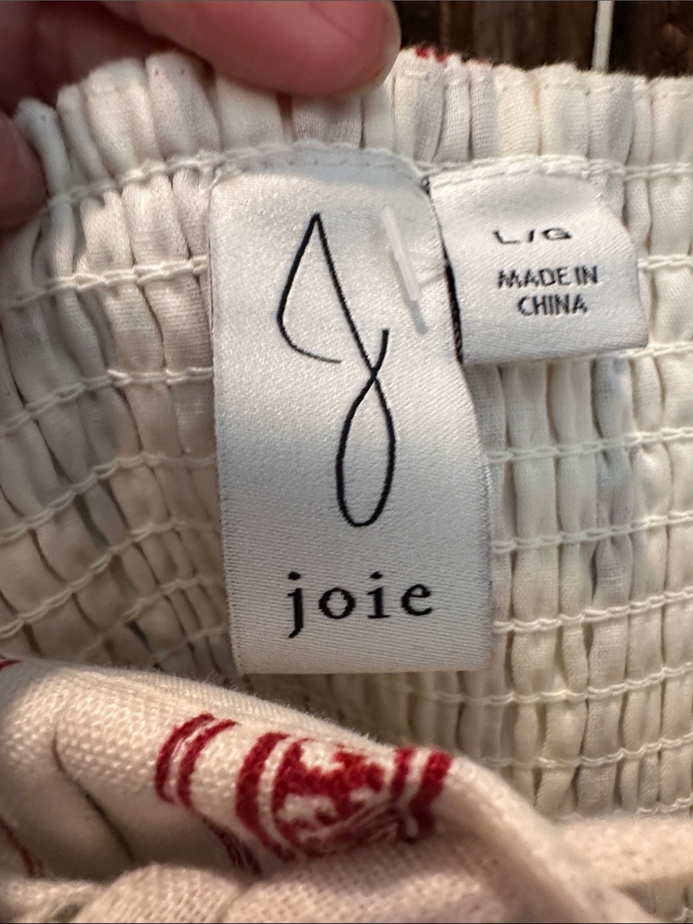 Joie White Crop Tank with Red Floral Stripes - Picture 2 of 3